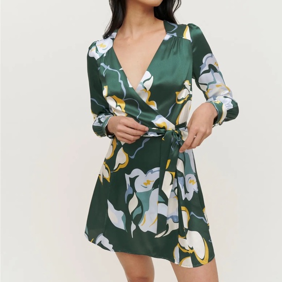 Reformation Chrisley Silk Dress in Lyra - Size XS